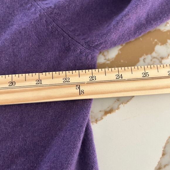 Neiman Marcus Sweater 100% Cashmere Women Purple SZL 1/4 Zip Comfortcore Comfy - Picture 7 of 9